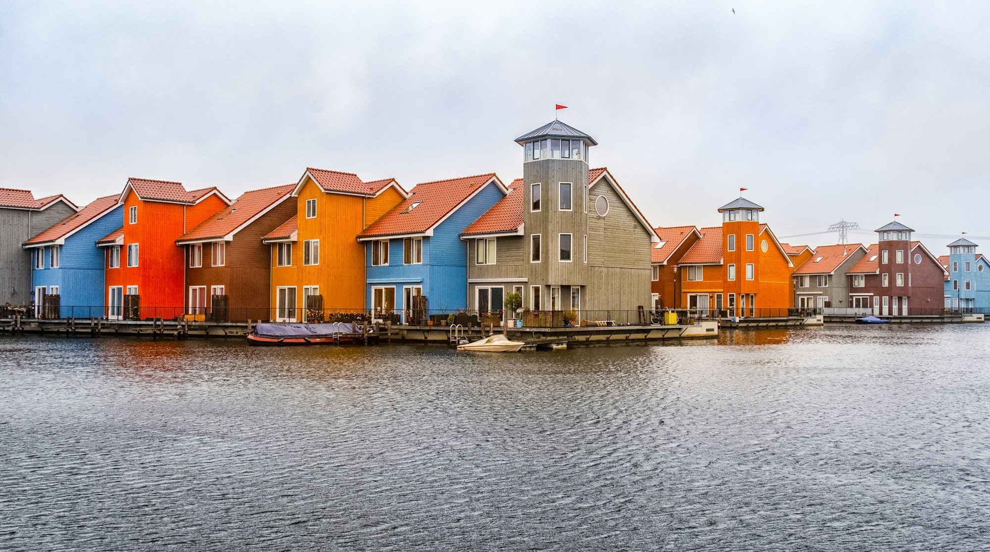 Group of colorful houses in Groningen, Netherlands